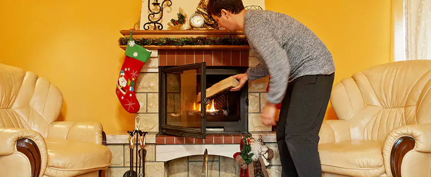 Rusted Metal Fireplace Restoration in Mooresville, North Carolina